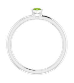 72129 Ring Set Platinum Natural Peridot Pear 5 X 3 Mm Polished Natural Peridot Stackable Ring