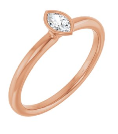 72129 Ring Set 14K Rose Natural White Sapphire Marquise 5 X 3 Mm Polished Natural White Sapphire Stackable Ring