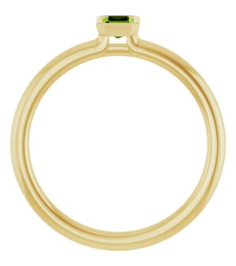 72129 Ring Set 14K Yellow Natural Peridot Emerald 5 X 3 Mm Polished Natural Peridot Stackable Ring