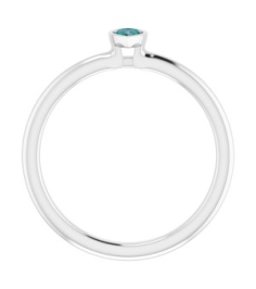 72129 Ring Set Sterling Silver Lab-Grown Alexandrite Pear 5 X 3 Mm Polished Lab-Grown Alexandrite Stackable Ring