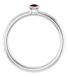 72129 Ring Set 14K White Lab-Grown Ruby Marquise 5 X 3 Mm Polished Lab-Grown Ruby Stackable Ring