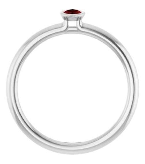 72129 Ring Set 14K White Lab-Grown Ruby Marquise 5 X 3 Mm Polished Lab-Grown Ruby Stackable Ring