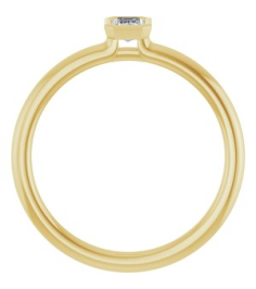 72129 Ring Set 14K Yellow Natural White Sapphire Emerald 5 X 3 Mm Polished Natural White Sapphire Stackable Ring
