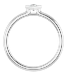 72129 Ring Set 14K White Natural White Sapphire Square 3 X 3 Mm Polished Natural White Sapphire Stackable Ring