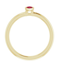 72129 Ring Set 14K Yellow Lab-Grown Ruby Pear 5 X 3 Mm Polished Lab-Grown Ruby Stackable Ring