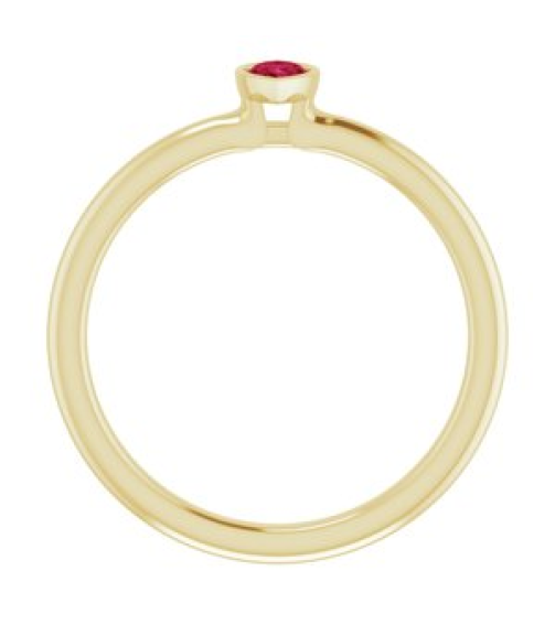 72129 Ring Set 14K Yellow Lab-Grown Ruby Pear 5 X 3 Mm Polished Lab-Grown Ruby Stackable Ring