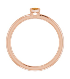 72129 Ring Set 14K Rose Natural Citrine Pear 5 X 3 Mm Polished Natural Citrine Stackable Ring