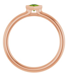 72129 Ring Set 14K Rose Natural Peridot Square 3 X 3 Mm Polished Natural Peridot Stackable Ring