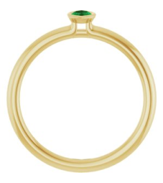 72129 Ring Set 14K Yellow Lab-Grown Emerald Marquise 5 X 3 Mm Polished Lab-Grown Emerald Stackable Ring