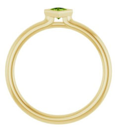 72129 Ring Set 14K Yellow Natural Peridot Square 3 X 3 Mm Polished Natural Peridot Stackable Ring