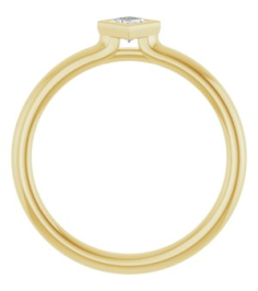 72129 Ring Set 14K Yellow Natural White Sapphire Square 3 X 3 Mm Polished Natural White Sapphire Stackable Ring