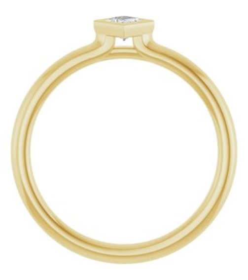 72129 Ring Set 14K Yellow Natural White Sapphire Square 3 X 3 Mm Polished Natural White Sapphire Stackable Ring
