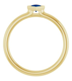 72129 Ring Set 14K Yellow Lab-Grown Blue Sapphire Square 3 X 3 Mm Polished Lab-Grown Blue Sapphire Stackable Ring
