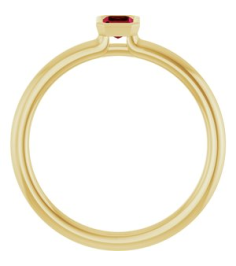 72129 Ring Set 14K Yellow Lab-Grown Ruby Emerald 5 X 3 Mm Polished Lab-Grown Ruby Stackable Ring