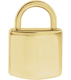 87184 Pendant 14K Yellow 12.02 X 8 Mm Polished Engravable Lock Pendant