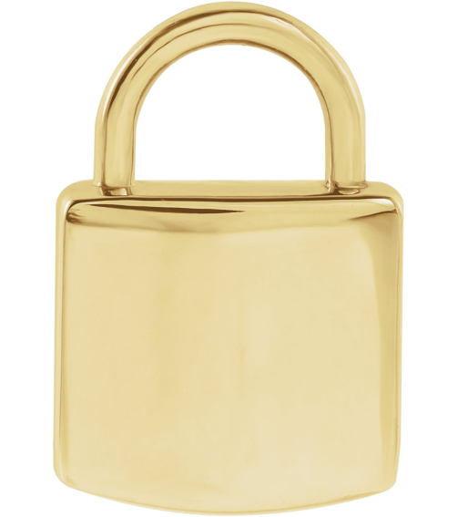 87184 Pendant 14K Yellow 12.02 X 8 Mm Polished Engravable Lock Pendant