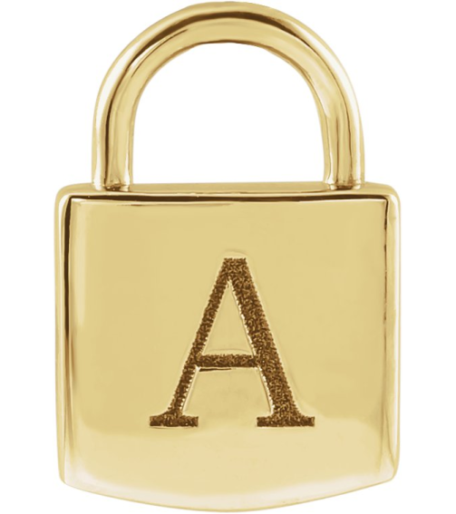 87184 Pendant 14K Yellow 12.02 X 8 Mm Polished Engravable Lock Pendant