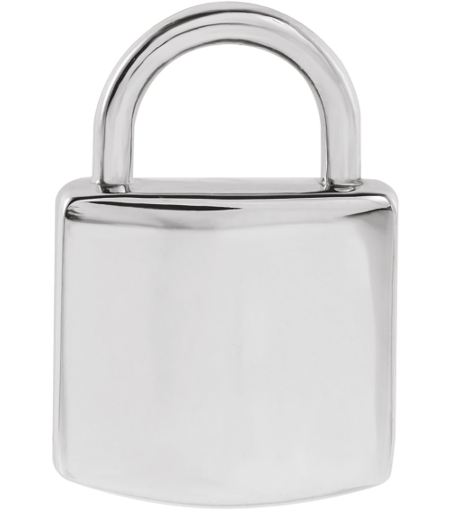 87184 Pendant Platinum 12.02 X 8 Mm Polished Engravable Lock Pendant