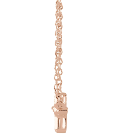 R42389 Necklace 14K Rose 11 X 7 Mm 18 In Polished Sideways Cross Necklace