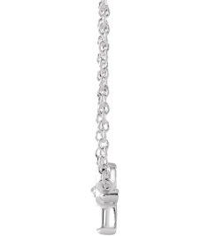 R42389 Necklace 14K White 11 X 7 Mm 18 In Polished Sideways Cross Necklace
