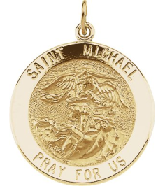 R5052 Pendant 14K Yellow 25 Mm Polished Round St. Michael Medal