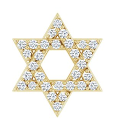 87166 Pendant Set 14K Yellow Round Natural Diamond 1Mm 110 Ctw I1, Gh Polished 110 Ctw Natural Diamond Star Of David Pendant
