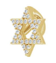 87166 Pendant Set 14K Yellow Round Natural Diamond 1Mm 110 Ctw I1, Gh Polished 110 Ctw Natural Diamond Star Of David Pendant