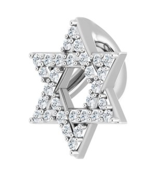 87166 Pendant Set Sterling Silver Round Natural Diamond 1Mm 110 Ctw I1, Gh Polished 110 Ctw Natural Diamond Star Of David Pendant