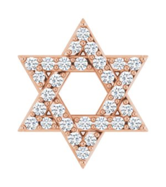 87166 Pendant Set 14K Rose Round Natural Diamond 1Mm 110 Ctw I1, Gh Polished 110 Ctw Natural Diamond Star Of David Pendant