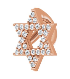 87166 Pendant Set 14K Rose Round Natural Diamond 1Mm 110 Ctw I1, Gh Polished 110 Ctw Natural Diamond Star Of David Pendant