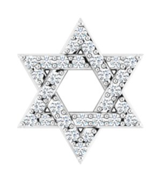 87166 Pendant Set Platinum Round Natural Diamond 1Mm 110 Ctw Si2-Si3, Gh Polished 110 Ctw Natural Diamond Star Of David Pendant