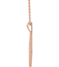 R42397 Necklace 14K Rose 23.39 X 18 Mm 16-18 In Polished Ornate Pierced Cross Necklace