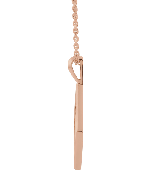 R42397 Necklace 14K Rose 23.39 X 18 Mm 16-18 In Polished Ornate Pierced Cross Necklace