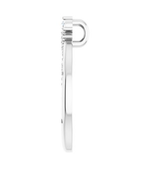 87260 Pendant Set Sterling Silver Round Natural Diamond Natural Diamond I1, G-H Polished Scattered 14 Ctw Natural Diamond Crescent Moon Pendant