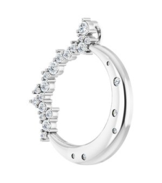 87260 Pendant Set Platinum Round Natural Diamond Natural Diamond Si2-Si3, G-H Polished Scattered 14 Ctw Natural Diamond Crescent Moon Pendant