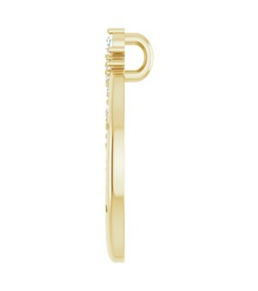 87260 Pendant Set 14K Yellow Round Natural Diamond Natural Diamond I1, G-H Polished Scattered 14 Ctw Natural Diamond Crescent Moon Pendant