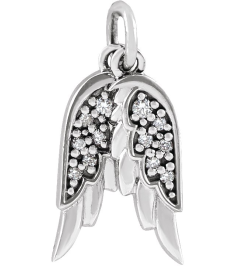 87226 Pendant Set Platinum 12 X 3.74 Mm Polished .03 Ctw Natural Diamond Angel Wings Pendant
