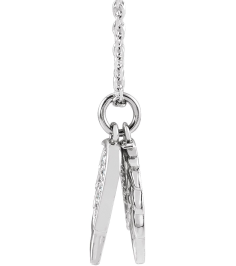 87226 Necklace Set Platinum 12.27 X 3.74 Mm 16-18 In Polished .03 Ctw Natural Diamond Angel Wings Necklace