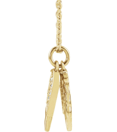 87226 Necklace Set 14K Yellow 12.27 X 3.74 Mm 16-18 In Polished .03 Ctw Natural Diamond Angel Wings Necklace