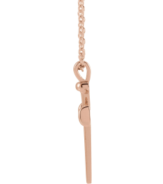 R42392 Necklace 14K Rose 28 X 14.71 Mm 24 In Polished Nail Cross Necklace