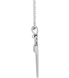 R42392 Necklace Platinum 28 X 14.71 Mm 18 In Polished Nail Cross Necklace
