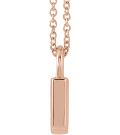 87184 Necklace 14K Rose 12.02 X 8 Mm 16-18 In Polished Engravable Lock Necklace
