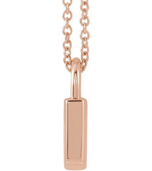 87184 Necklace 14K Rose 12.02 X 8 Mm 16-18 In Polished Engravable Lock Necklace