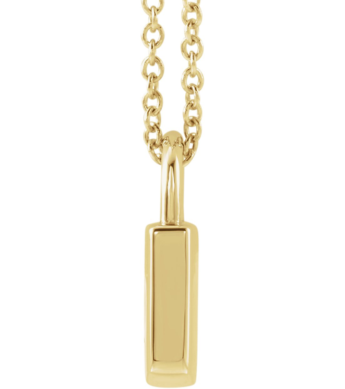 87184 Necklace 14K Yellow 12.02 X 8 Mm 16-18 In Polished Engravable Lock Necklace