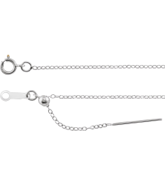 Ch1104 Sterling Silver Cable 1.1 Mm 6-8 In Spring Ring Polished Adjustable Threader Cable Chain