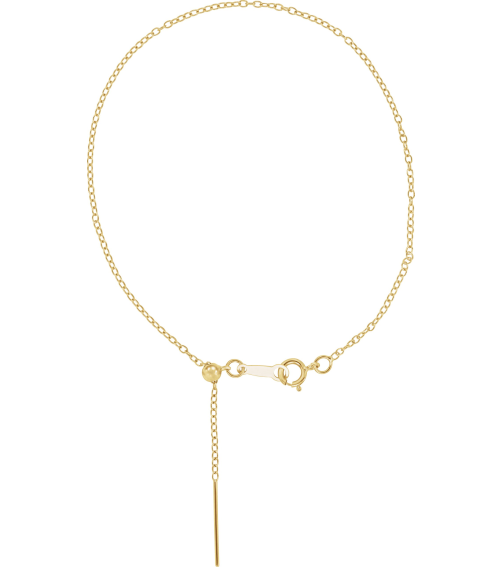 Ch1104 14K Yellow Gold Filled Cable 1.1 Mm 6-8 In Spring Ring Polished Adjustable Threader Cable Chain