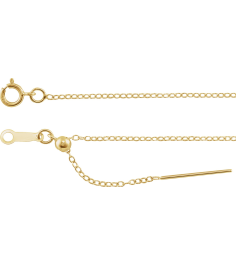 Ch1104 14K Yellow Cable 1.1 Mm 16-22 In Spring Ring Polished Adjustable Threader Cable Chain