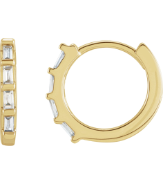 653650 Earring Set Natural Diamond Straight Baguette 1.9 X 1 Mm 14K Yellow Pair Hinged Polished 110 Ctw Natural Diamond Earrings