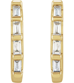 653650 Earring Set Natural Diamond Straight Baguette 1.9 X 1 Mm 14K Yellow Pair Hinged Polished 110 Ctw Natural Diamond Earrings