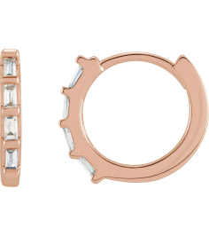 653650 Earring Set Natural Diamond Straight Baguette 1.9 X 1 Mm 14K Rose Pair Hinged Polished 110 Ctw Natural Diamond Earrings